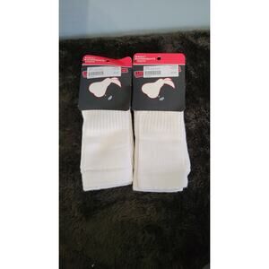 Lot of 2 PEAR SOX Youth Tube Socks White Made in USA 6–8 Athletic Soccer